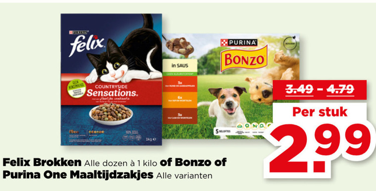 Felix   hondenvoer, kattenvoer folder aanbieding bij  Plus - details