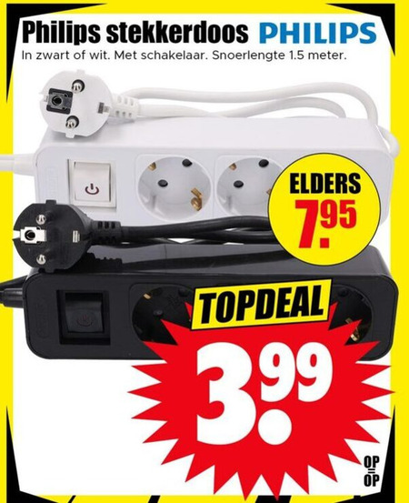 Philips   tafelcontactdoos folder aanbieding bij  Dirk - details