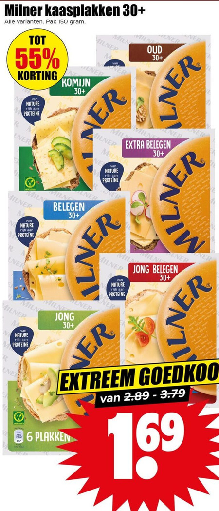 Milner   kaasplakken folder aanbieding bij  Dirk - details