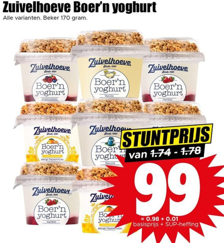 Zuivelhoeve   vruchtenyoghurt folder aanbieding bij  Dirk - details