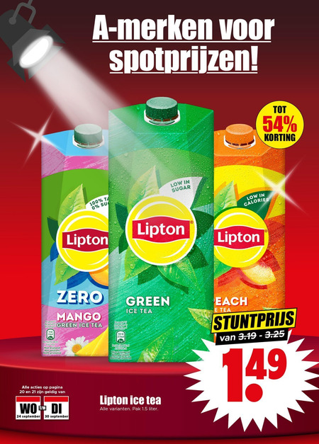 Lipton   ice tea folder aanbieding bij  Dirk - details