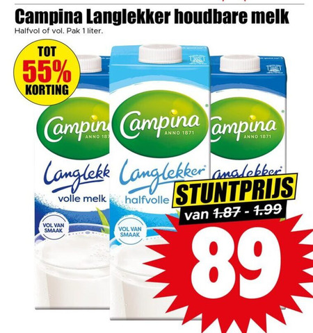 Campina   melk folder aanbieding bij  Dirk - details