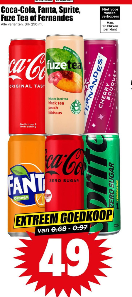 Fanta   cola, ice tea folder aanbieding bij  Dirk - details