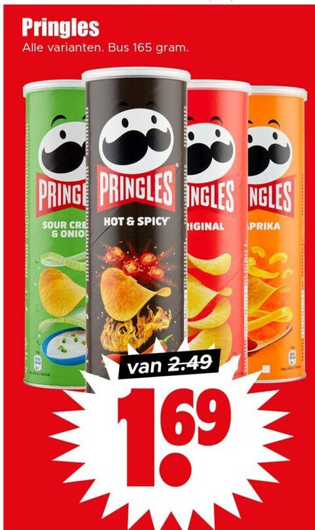 Pringles   chips folder aanbieding bij  Dirk - details