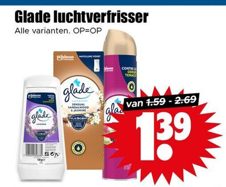 Glade   luchtverfrisser folder aanbieding bij  Dirk - details