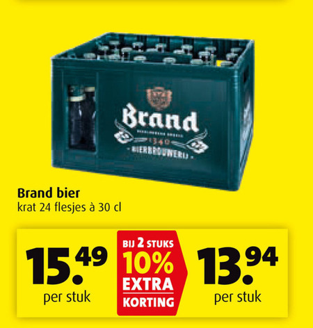 Brand   krat bier folder aanbieding bij  Boni - details