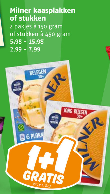 Milner   kaasplakken, kaas folder aanbieding bij  Poiesz - details