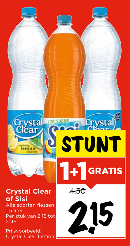 Crystal Clear   frisdrank, fruitdrank folder aanbieding bij  Vomar - details