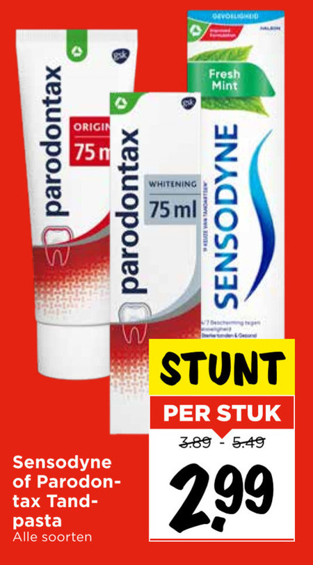 Sensodyne   tandpasta folder aanbieding bij  Vomar - details