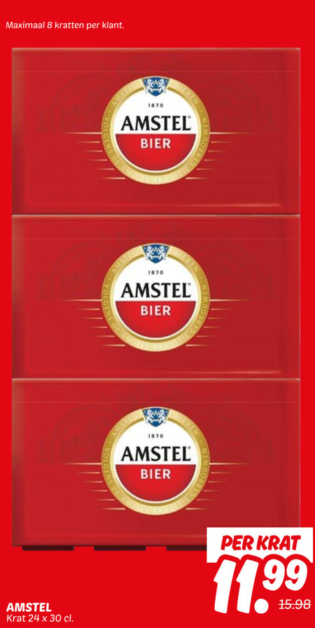 Amstel   krat bier folder aanbieding bij  Dekamarkt - details