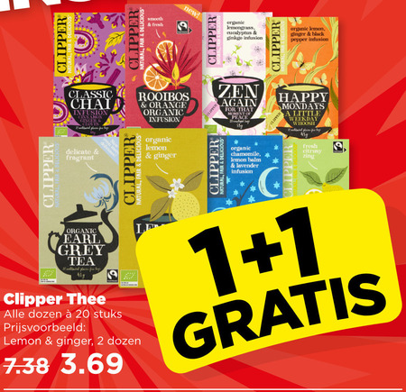 Clipper   thee folder aanbieding bij  Plus - details