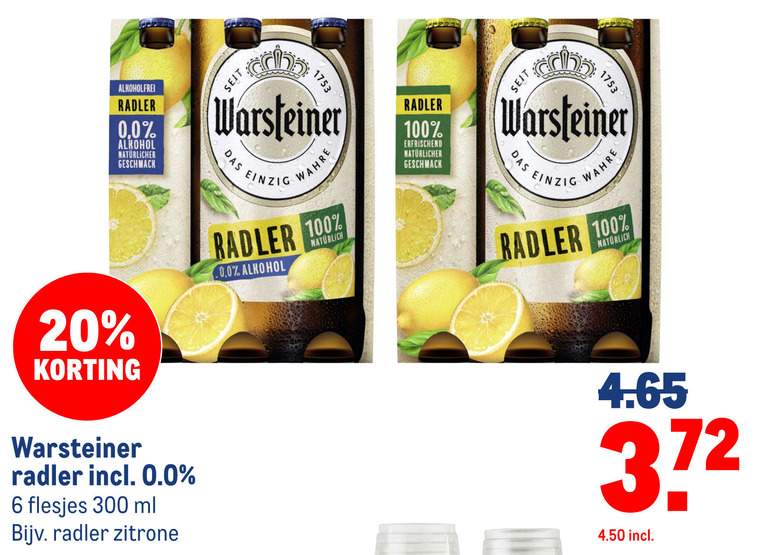 Warsteiner   radler bier folder aanbieding bij  Makro - details