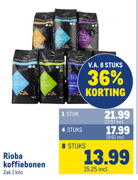 Rioba   koffiebonen folder aanbieding bij  Makro - details