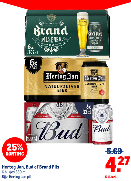 Bud   blikje bier folder aanbieding bij  Makro - details