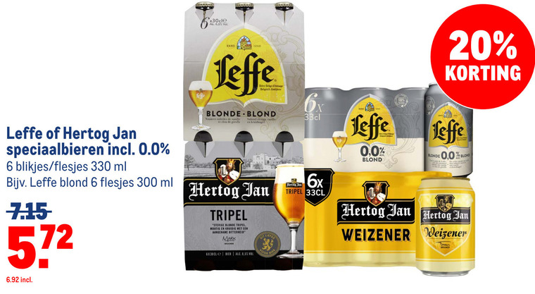 Leffe   speciaalbier, blikje bier folder aanbieding bij  Makro - details