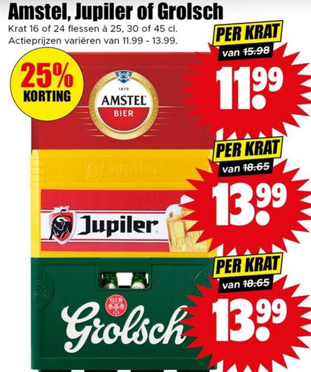 Grolsch   krat bier folder aanbieding bij  Dirk - details