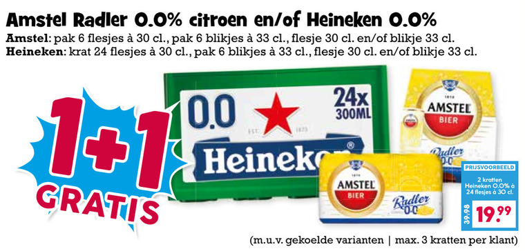 Heineken 0.0   krat bier folder aanbieding bij  Boons Markt - details