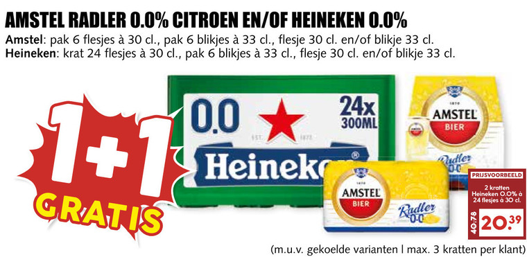 Heineken 0.0   krat bier folder aanbieding bij  MCD Supermarkt Basis - details