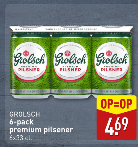 Grolsch   blikje bier folder aanbieding bij  Aldi - details
