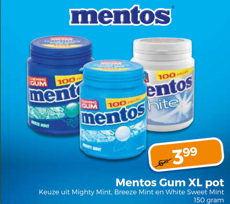 Mentos   kauwgom folder aanbieding bij  Trekpleister - details