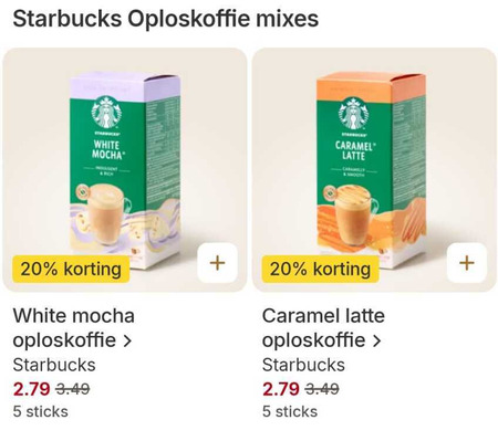 Starbucks   oploskoffie folder aanbieding bij  Picnic - details