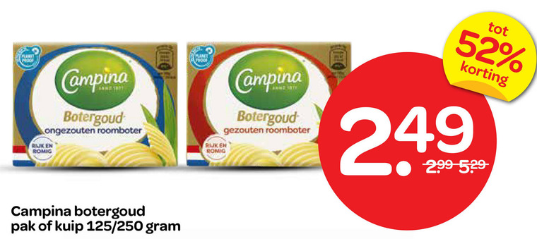 Campina   roomboter folder aanbieding bij  Spar - details