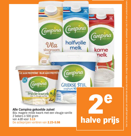 Campina   yoghurt, vla folder aanbieding bij  Albert Heijn - details