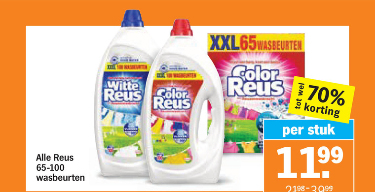 Witte Reus   wasmiddel folder aanbieding bij  Albert Heijn - details