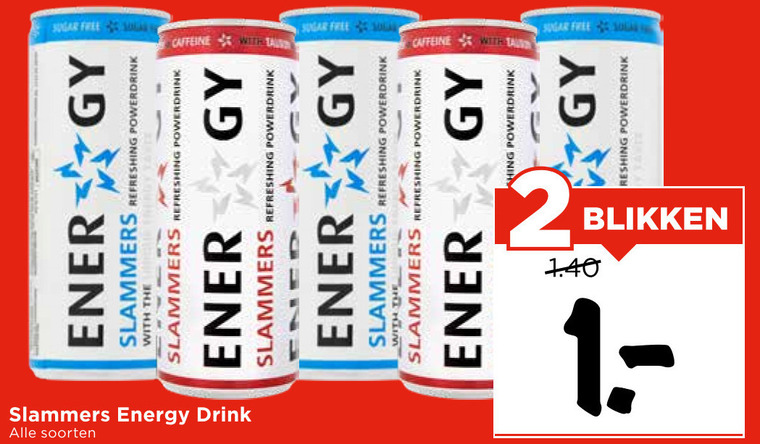 Slammers   energiedrank folder aanbieding bij  Vomar - details