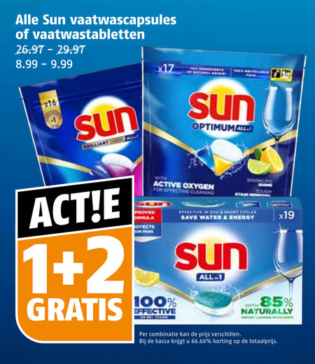 Sun   vaatwasmiddel folder aanbieding bij  Poiesz - details