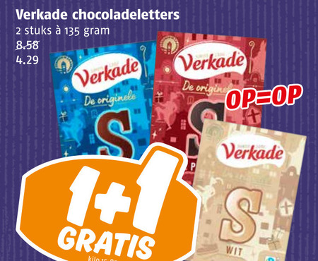 Verkade   chocoladeletter folder aanbieding bij  Poiesz - details