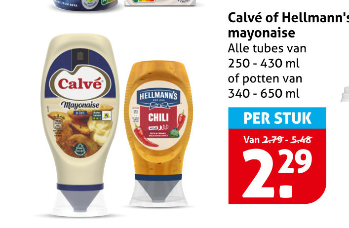Hellmans   mayonaise folder aanbieding bij  Hoogvliet - details
