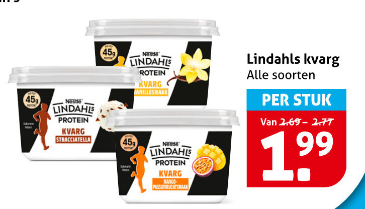 Lindahl Kvarg   kwark folder aanbieding bij  Hoogvliet - details
