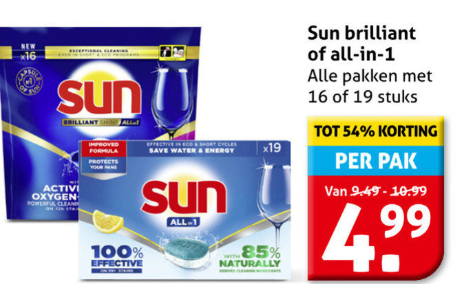 Sun   vaatwasmiddel folder aanbieding bij  Hoogvliet - details