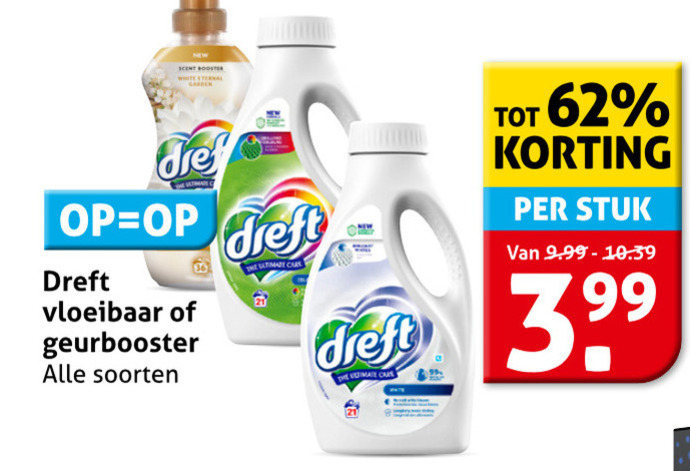 Dreft   wasmiddel folder aanbieding bij  Hoogvliet - details