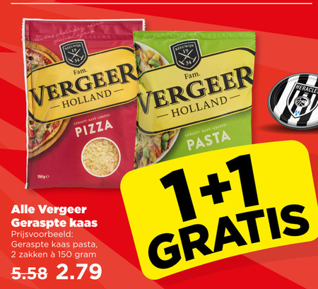 Vergeer   geraspte kaas folder aanbieding bij  Plus - details