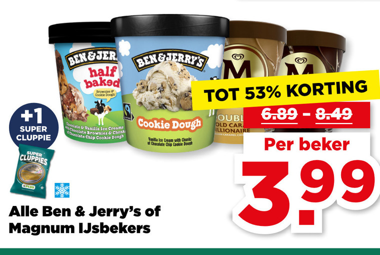 Ben and Jerrys   ijsspecialiteit folder aanbieding bij  Plus - details