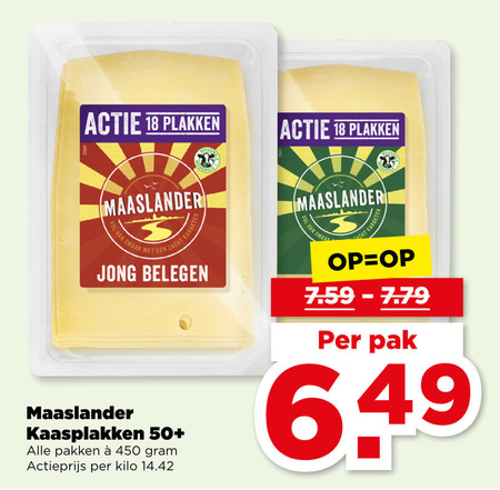Maaslander   kaasplakken folder aanbieding bij  Plus - details