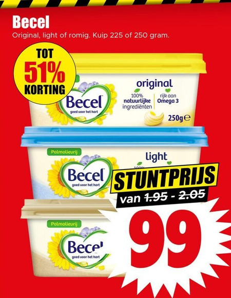 Becel   margarine folder aanbieding bij  Dirk - details
