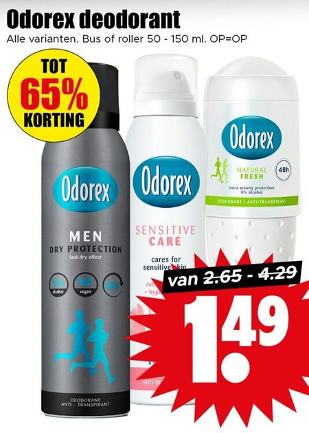 Odorex   deodorant folder aanbieding bij  Dirk - details