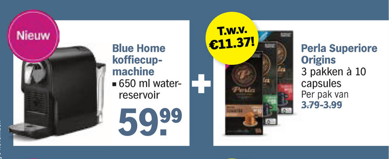 Perla   koffiecups, nespresso apparaat folder aanbieding bij  Albert&nbsp;Heijn - details
