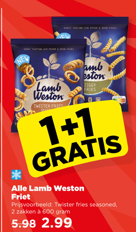 Lamb and Weston   patat folder aanbieding bij  Plus - details