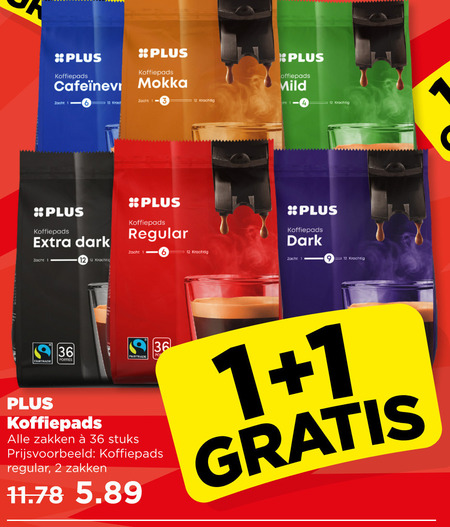 Plus Huismerk   koffiepad folder aanbieding bij  Plus - details