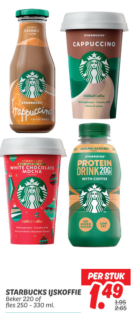 Starbucks   ijskoffie folder aanbieding bij  Dekamarkt - details