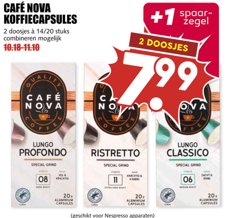 Cafe Nova   koffiecups folder aanbieding bij  MCD&nbsp;Supermarkt&nbsp;Basis - details