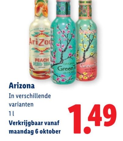 Arizona   ice tea folder aanbieding bij  Lidl - details