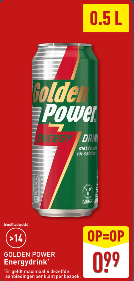 Golden Power   energiedrank folder aanbieding bij  Aldi - details