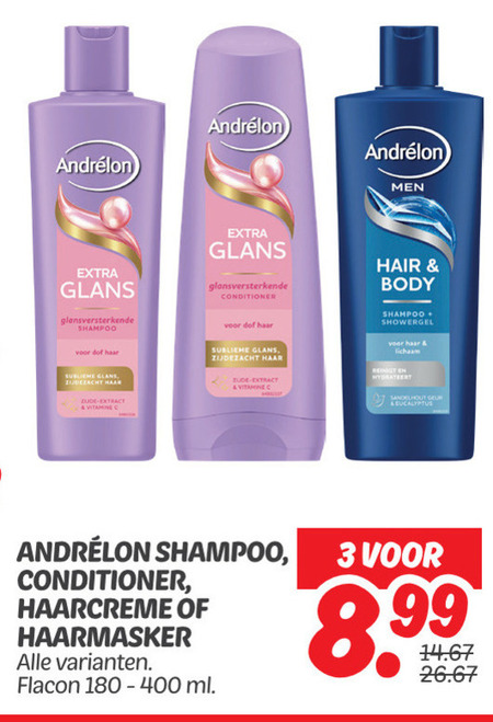 Andrelon   conditioner, shampoo folder aanbieding bij  Dekamarkt - details