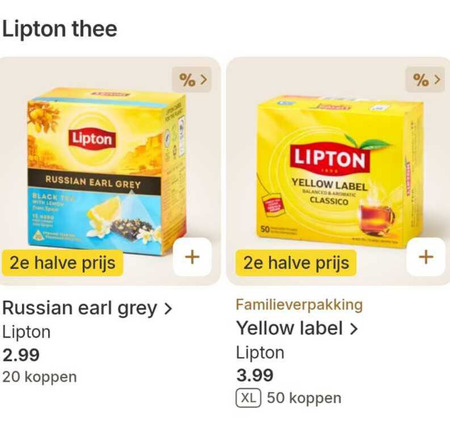 Lipton   thee folder aanbieding bij  Picnic - details