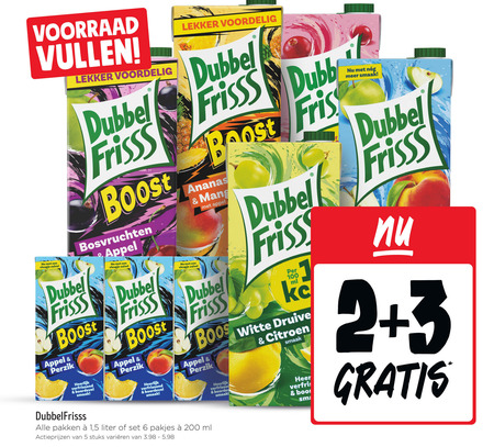 Dubbelfrisss   fruitdrank folder aanbieding bij  Jumbo - details